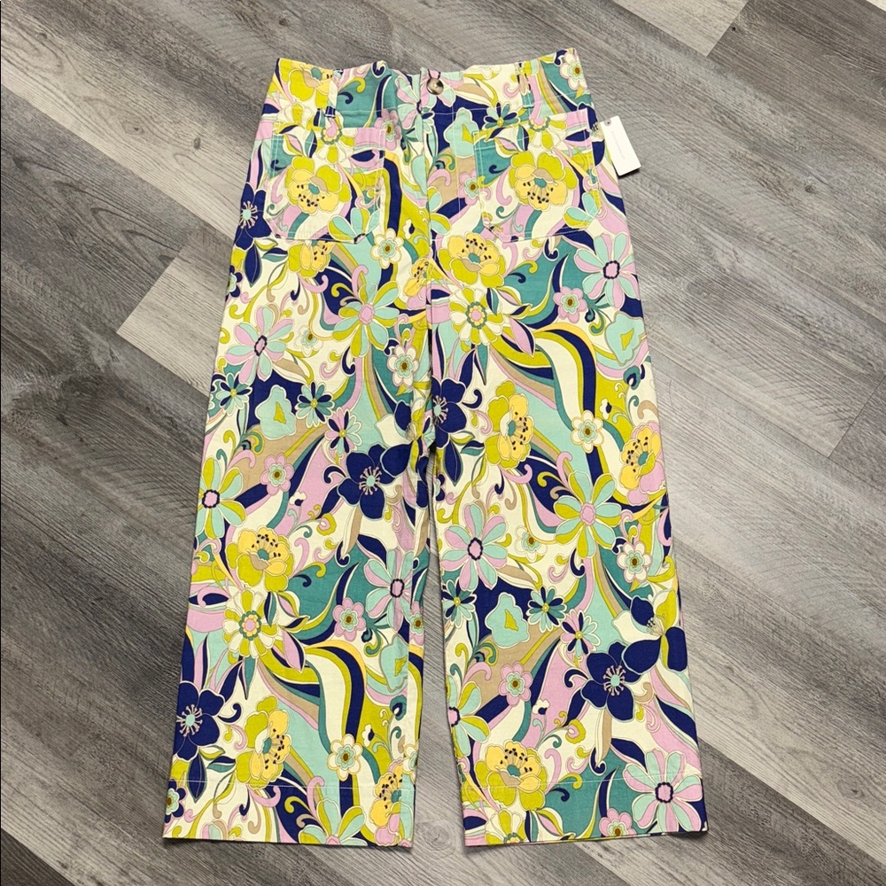 NWOT Anthropologie - Maeve The Colette wide leg cropped Groovy Floral pants